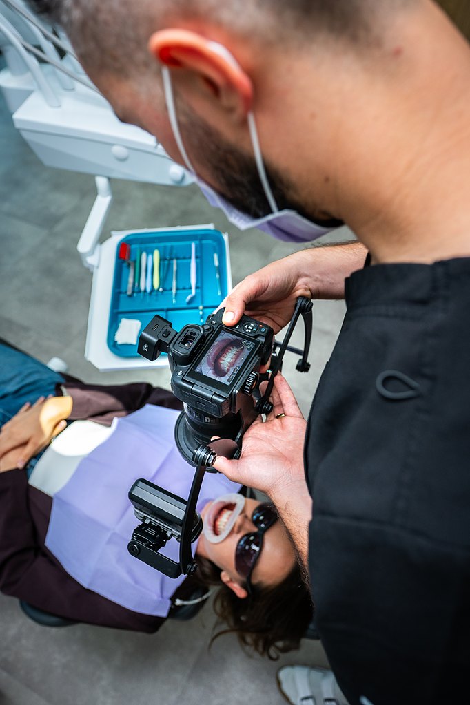 Close-up of dental veneer preparation